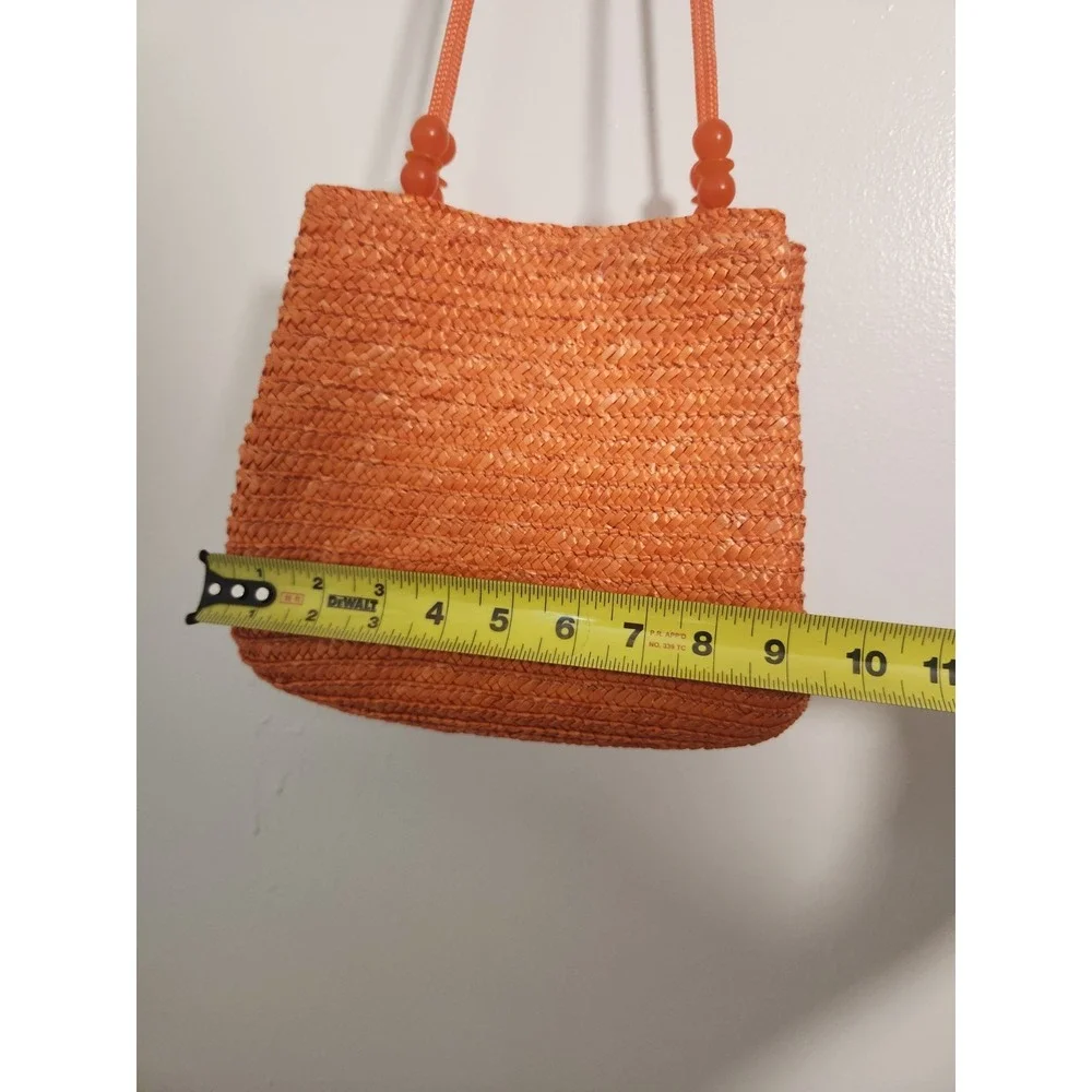 Madison Studio Orange Wheat‎ Straw Summer Beach Bucket Bag Vacation Resortwear